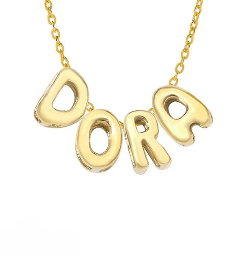 Custom Bubble Letter Name Necklace