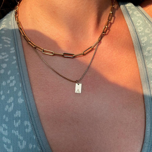 Dainty Initial Tag Necklace