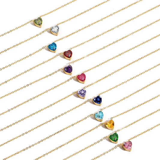 Heart's Birthstone Necklace