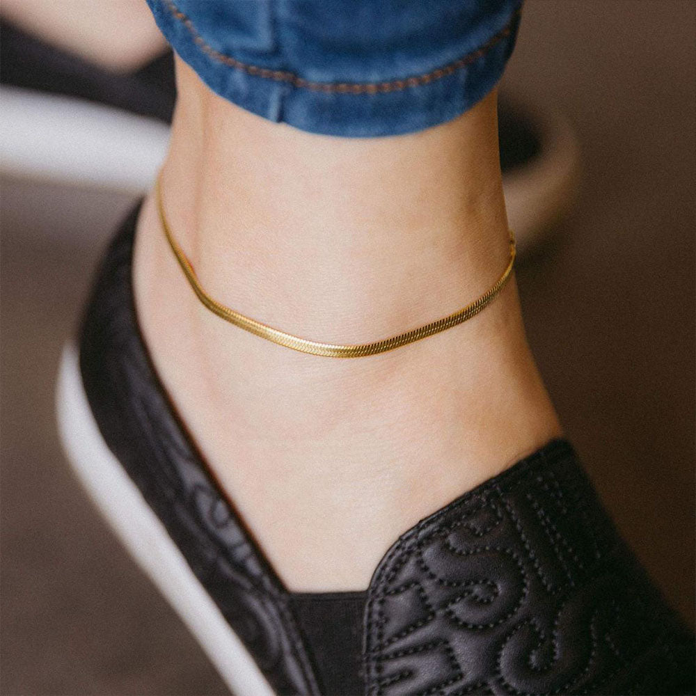 Flat Snake Chain Ankle