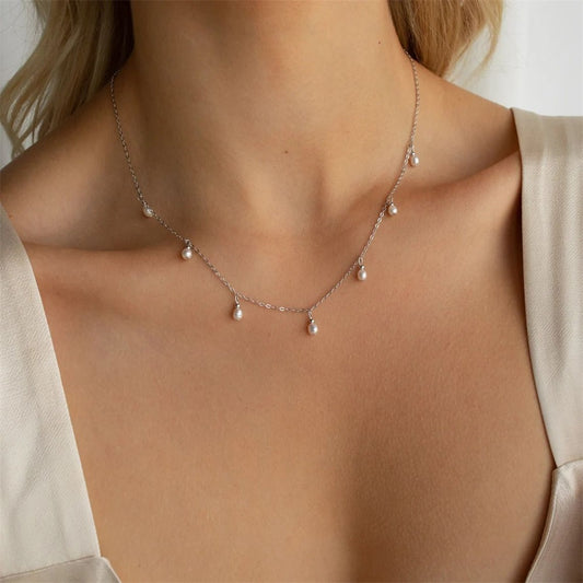 Lucky No. 7 Pearl Drop Necklace