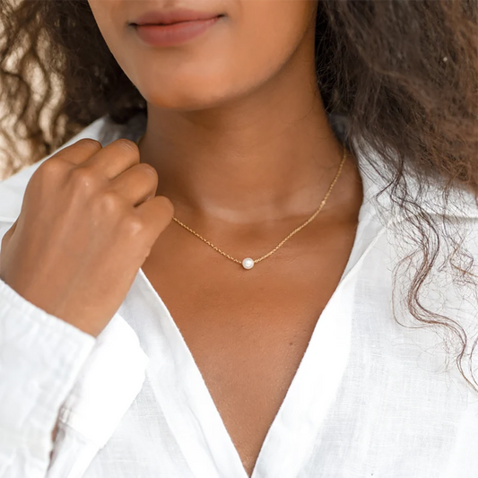 Dainty Single Pearl Necklace