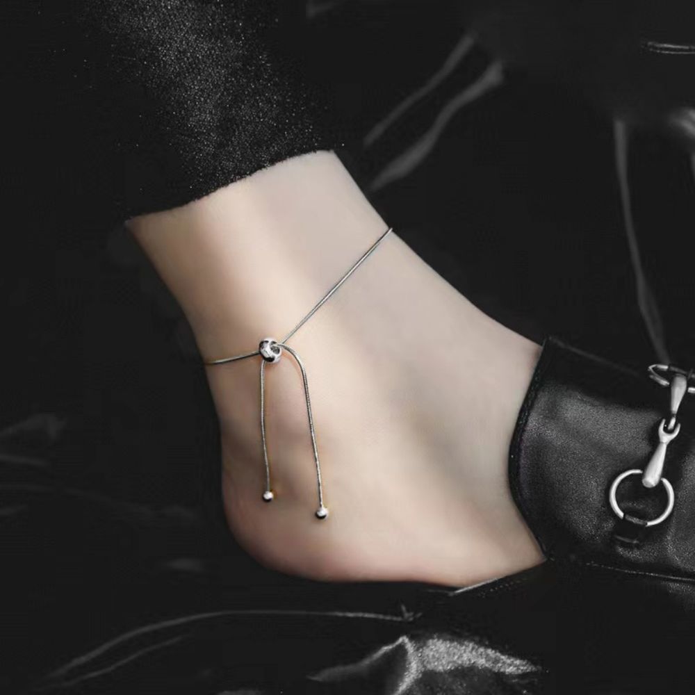 Adjustable Crossover Snake Chain Anklet