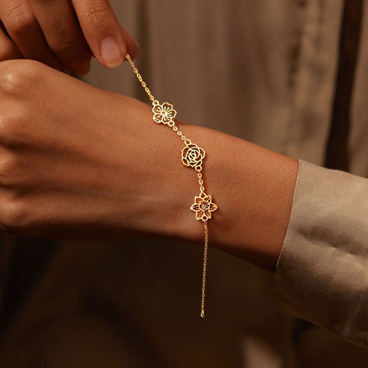 Custom Birth Flower Bracelet