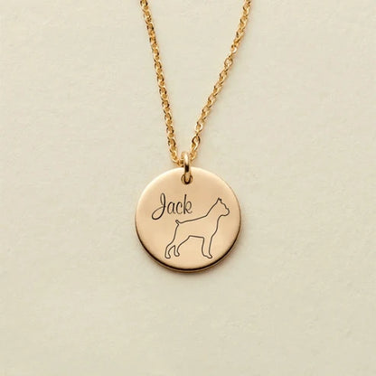 Custom Dog Name Coin Pendant Necklace