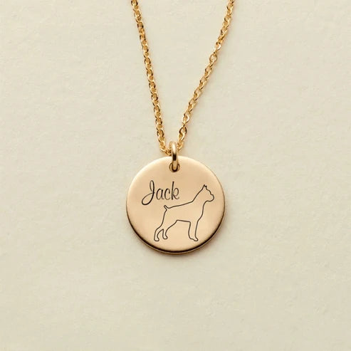 Custom Dog Name Coin Pendant Necklace