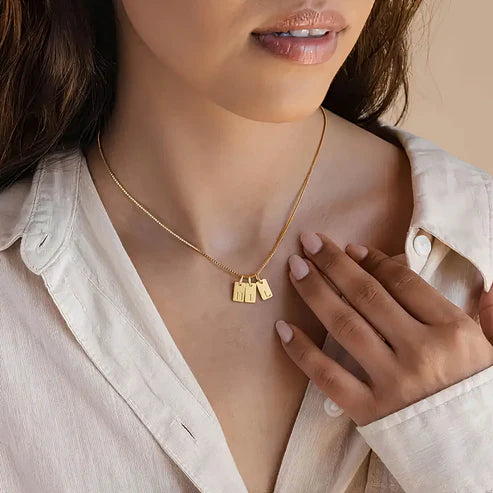 Dainty Initial Tag Stacker Necklace