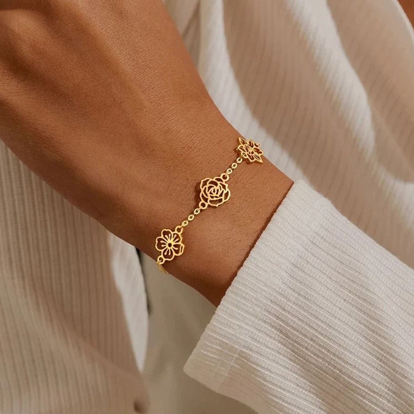 Custom Birth Flower Bracelet