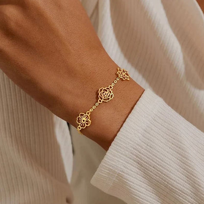 Custom Birth Flower Bracelet