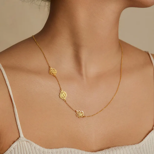 Custom Sideway Birth Flower Necklace