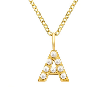 Dainty Pearl Initial Pendant