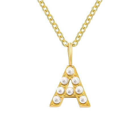 Dainty Pearl Initial Pendant