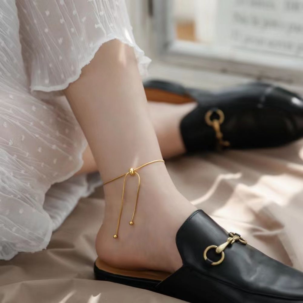 Adjustable Crossover Snake Chain Anklet