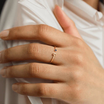 Custom Initial Birthstone Ring
