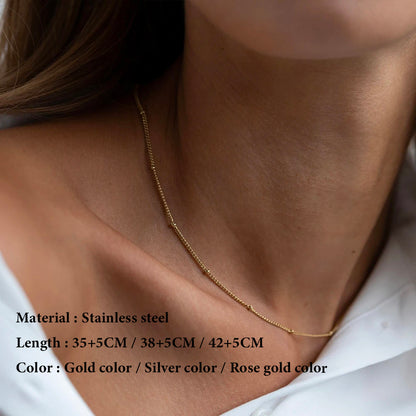 Gold Plated Beaded Chain Necklace