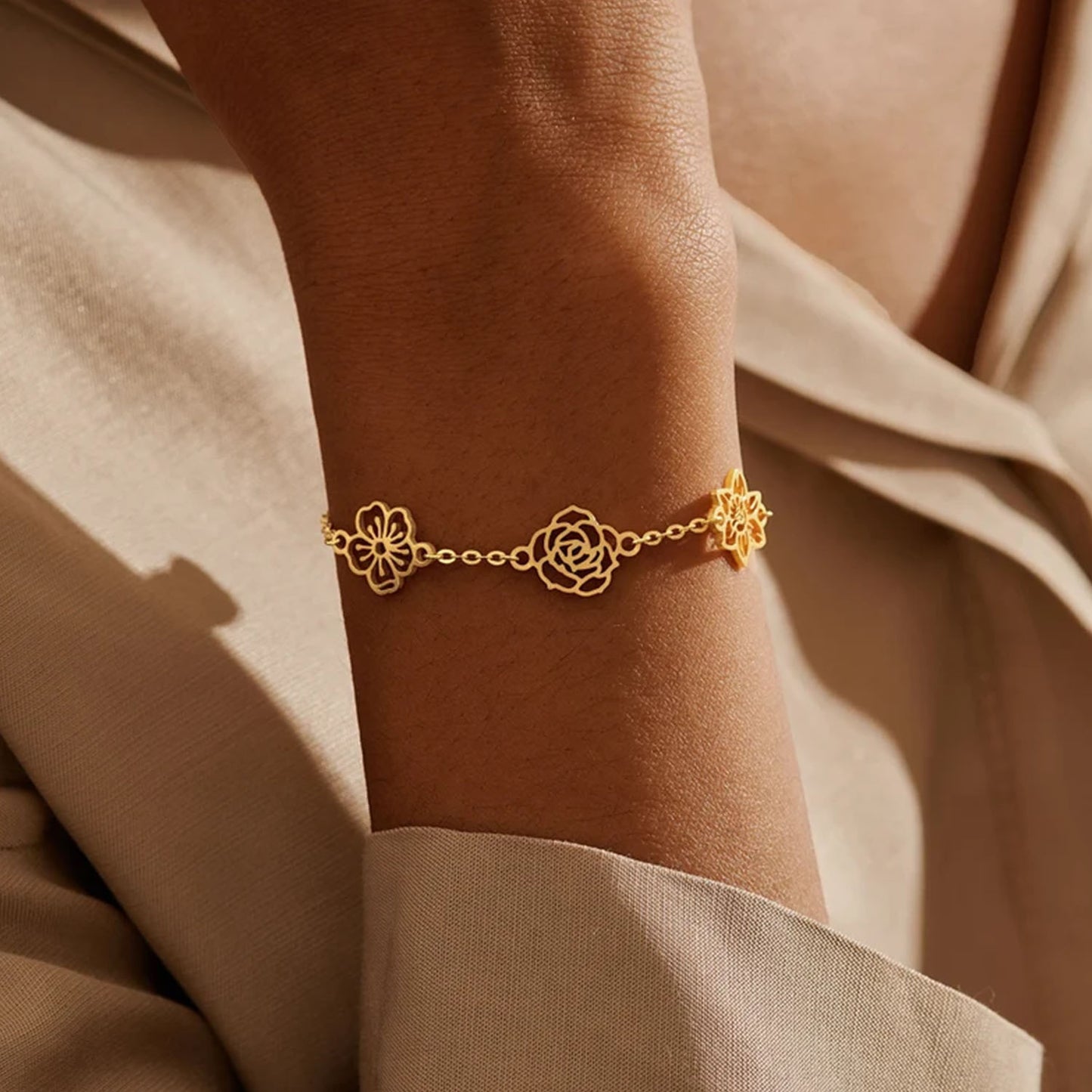 Custom Birth Flower Bracelet