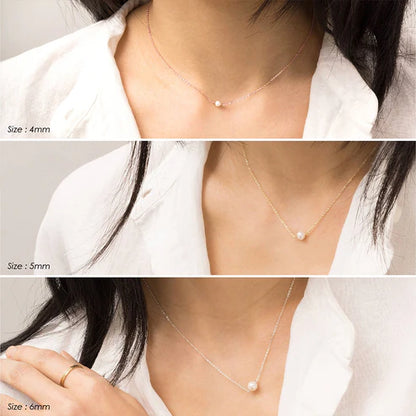 Dainty Single Pearl Necklace