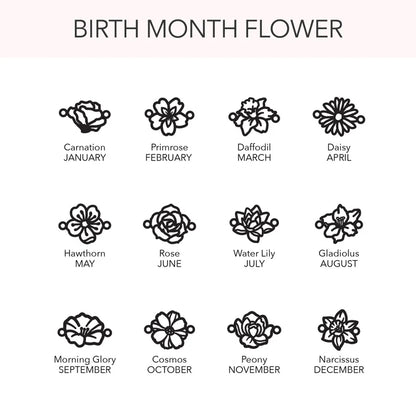 Custom Sideway Birth Flower Necklace