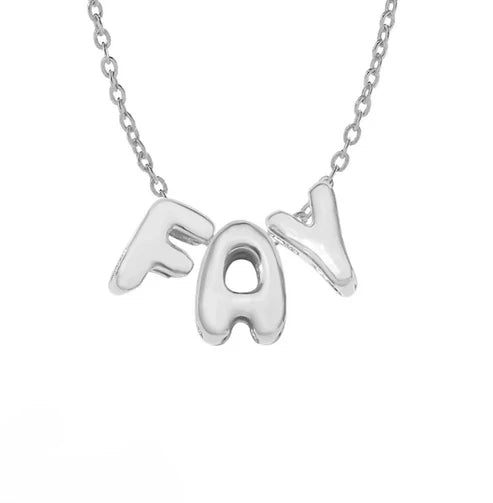 Custom Bubble Letter Name Necklace