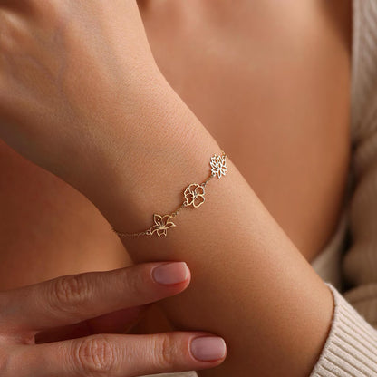 Custom Birth Flower Bracelet