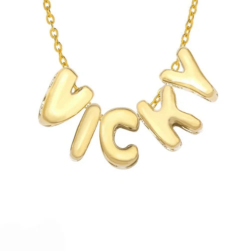 Custom Bubble Letter Name Necklace