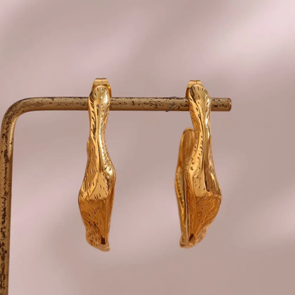 Chunky Irregular C Shaped Earrings