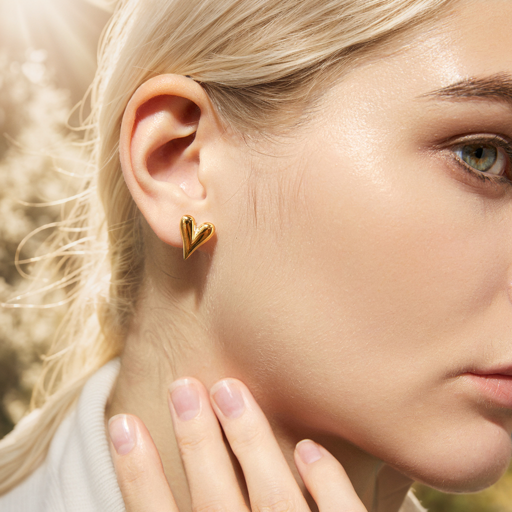 Sweetheart Stud Earrings