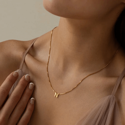 Box Chain initial Necklace