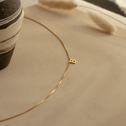 Box Chain initial Necklace