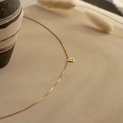 Box Chain initial Necklace