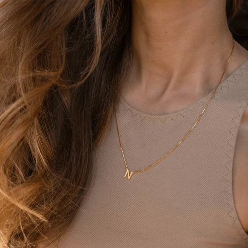 Box Chain initial Necklace