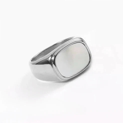 Chunky Mother of Pearl Signet Ring