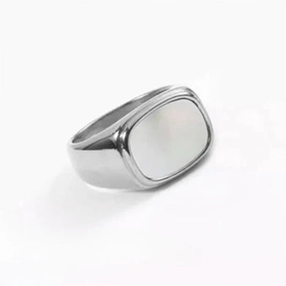 Chunky Mother of Pearl Signet Ring