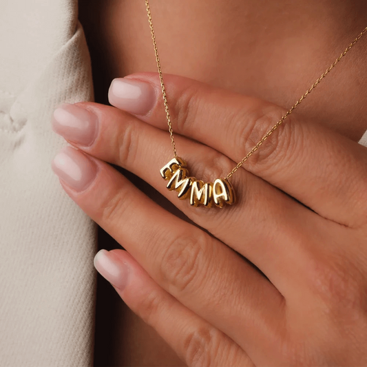 Custom Bubble Letter Name Necklace