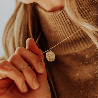 Custom Dog Name Coin Pendant Necklace