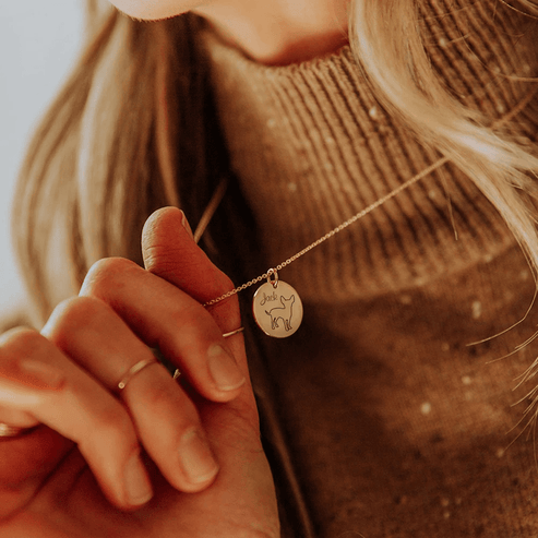 Custom Dog Name Coin Pendant Necklace