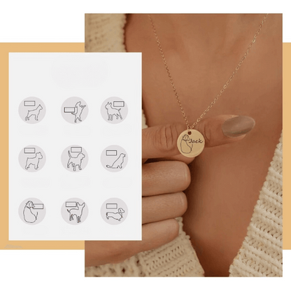 Custom Dog Name Coin Pendant Necklace