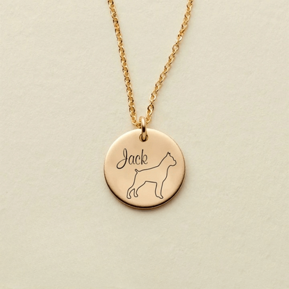 Custom Dog Name Coin Pendant Necklace