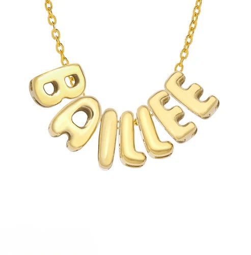 Custom Bubble Letter Name Necklace