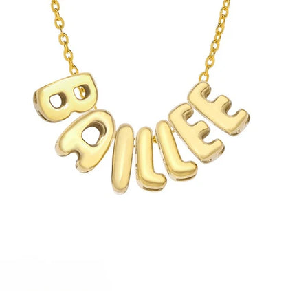 Custom Bubble Letter Name Necklace