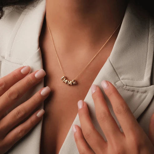 Custom Bubble Letter Name Necklace