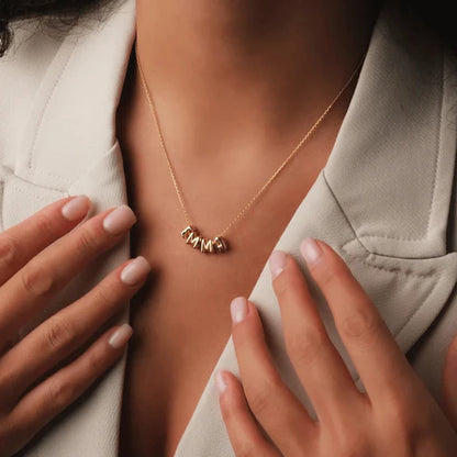 Custom Bubble Letter Name Necklace