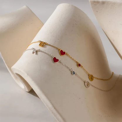 Custom Initial Heart Necklace with Birthstone and Zodiac Sign