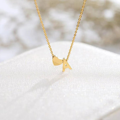 Dainty Initial Heart Necklace