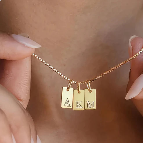 Dainty Initial Tag Stacker Necklace