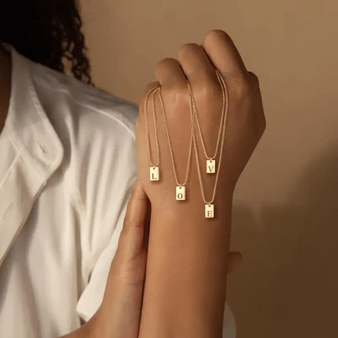 Dainty Initial Tag Necklace