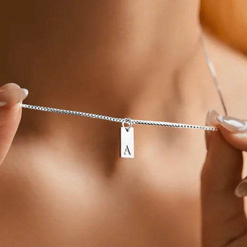 Dainty Initial Tag Necklace