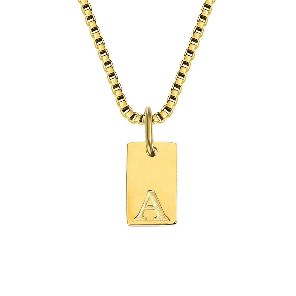 Dainty Initial Tag Necklace