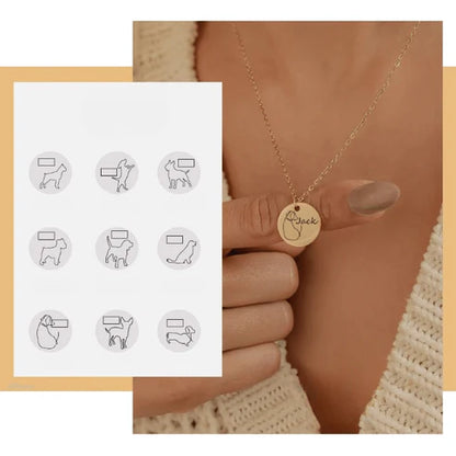 Custom Dog Name Coin Pendant Necklace