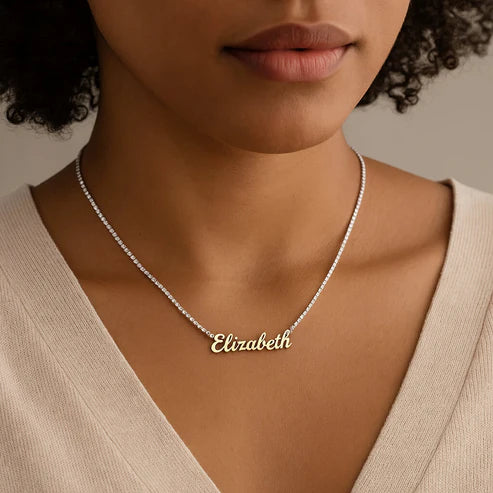 Custom Tennis Name Necklace